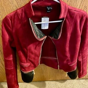 Brand new suede burgundy jacket , tags attached